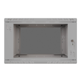 Armadio rack 19" 6U, 450mm, porta in vetro, grigio