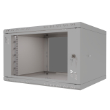 Armadio rack 19" 6U, 450mm, porta in vetro, grigio