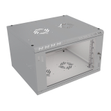 Armadio rack 19" 6U, 450mm, porta in vetro, grigio