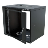 Armadio rack 19" 9U, 450mm, porta in vetro, nero