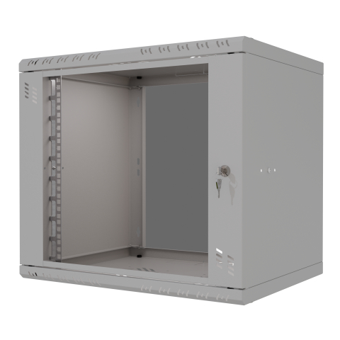 Armadio rack 19" 9U, 450mm, porta in vetro, grigio