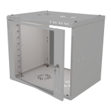 Armadio rack 19" 9U, 450mm, porta in vetro, grigio