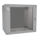 Armadio rack 19" 9U, 450mm, porta in vetro, grigio