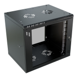 Armadio rack 19" 9U, 600mm, porta in vetro, nero