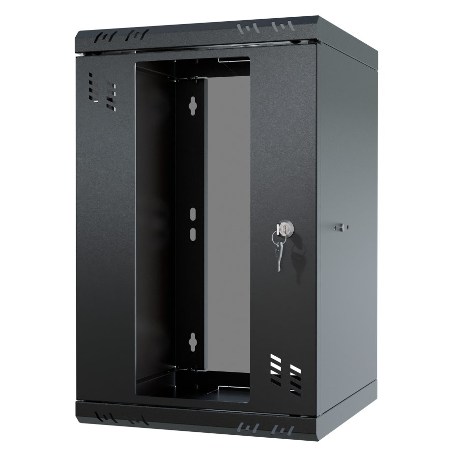 Armadio rack 10" 6U, 300mm, porta in vetro, nero
