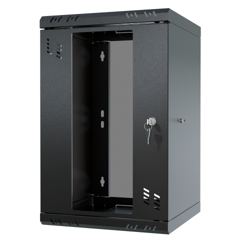 Armadio rack 10" 6U, 300mm, porta in vetro, nero