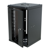 Armadio rack 10" 6U, 300mm, porta in vetro, nero