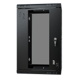 Armadio rack 10" 6U, 300mm, porta in vetro, nero