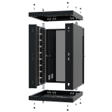 Armadio rack 10" 6U, 300mm, porta in vetro, nero