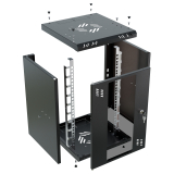 Armadio rack 10" 6U, 300mm, porta in vetro, nero