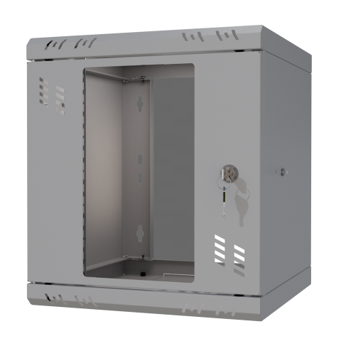 Armadio rack 10" 6U, 300mm, porta in vetro, grigio