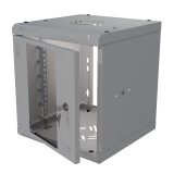 Armadio rack 10" 6U, 300mm, porta in vetro, grigio