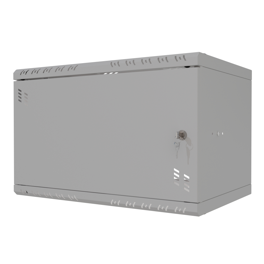 Armadio rack 19" 6U, 350mm, Porta in metallo, grigio