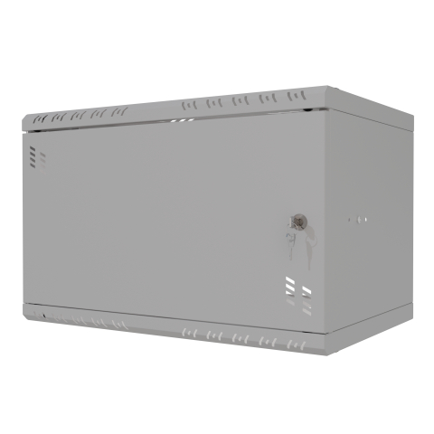Armadio rack 19" 6U, 350mm, Porta in metallo, grigio