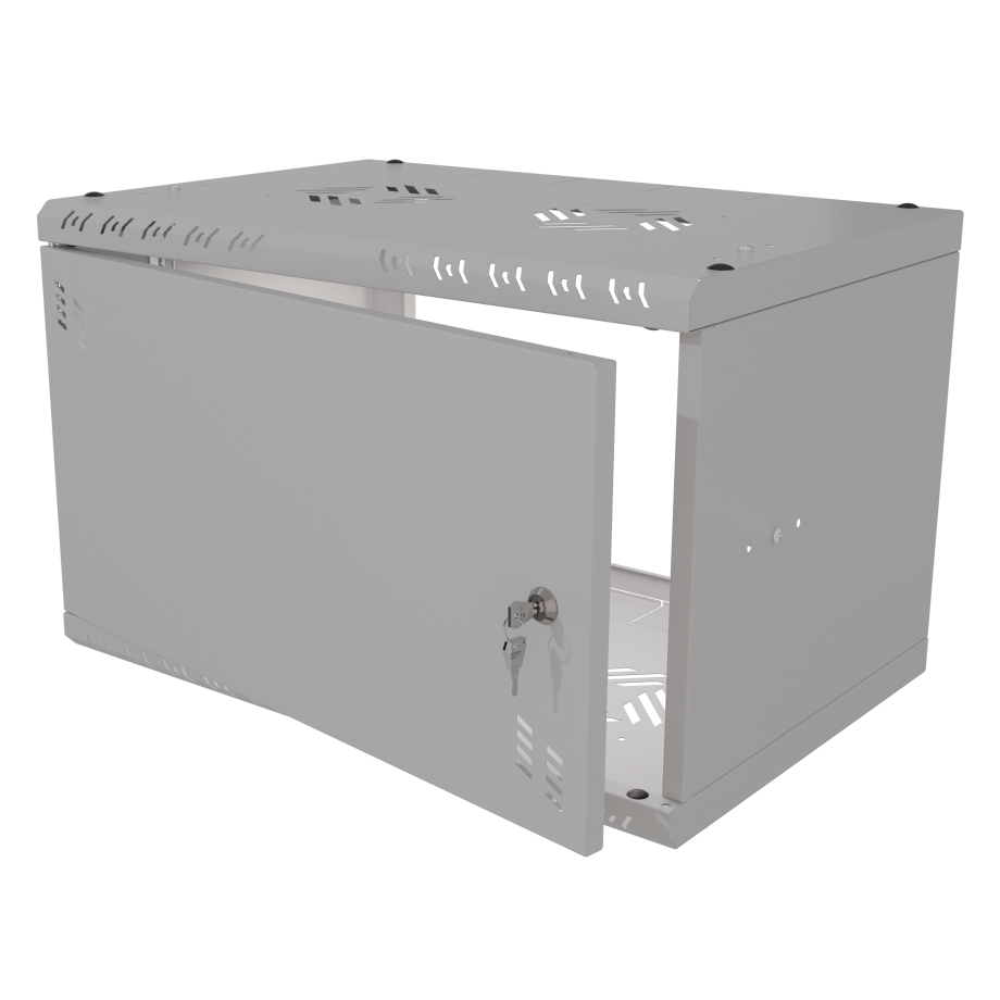 Armadio rack 19" 6U, 350mm, Porta in metallo, grigio