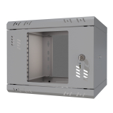 Armadio rack 10" 4U, 300mm, porta in vetro, grigio