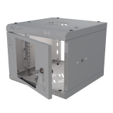 Armadio rack 10" 4U, 300mm, porta in vetro, grigio