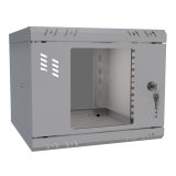 Armadio rack 10" 4U, 300mm, porta in vetro, grigio