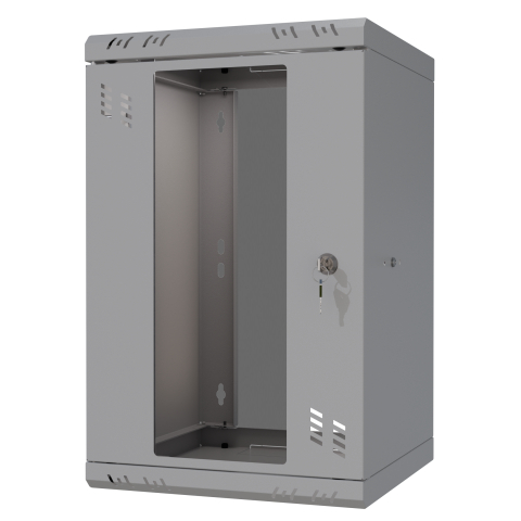 Armadio rack 10" 6U, 300mm, porta in vetro, grigio