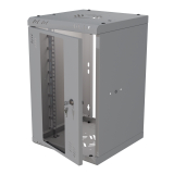 Armadio rack 10" 6U, 300mm, porta in vetro, grigio