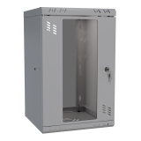 Armadio rack 10" 6U, 300mm, porta in vetro, grigio