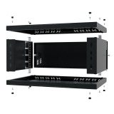 Armadio rack 19" 4U, 350mm, Porta in metallo, Nero
