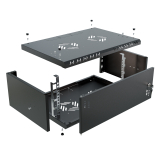 Armadio rack 19" 4U, 350mm, Porta in metallo, Nero