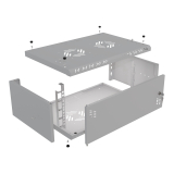 Armadio rack 19" 4U, 350mm, Porta in metallo, grigio