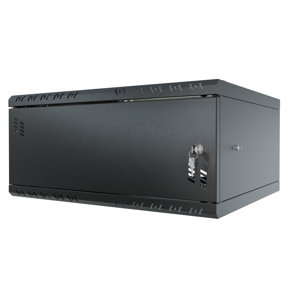 Armadio rack 19" 4U, 450mm, Porta in metallo, Nero