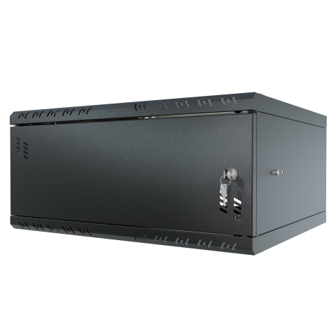 Armadio rack 19" 4U, 450mm, Porta in metallo, Nero