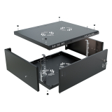 Armadio rack 19" 4U, 450mm, Porta in metallo, Nero