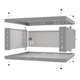 Armadio rack 19" 4U, 450mm, Porta in metallo, grigio