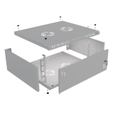 Armadio rack 19" 4U, 450mm, Porta in metallo, grigio