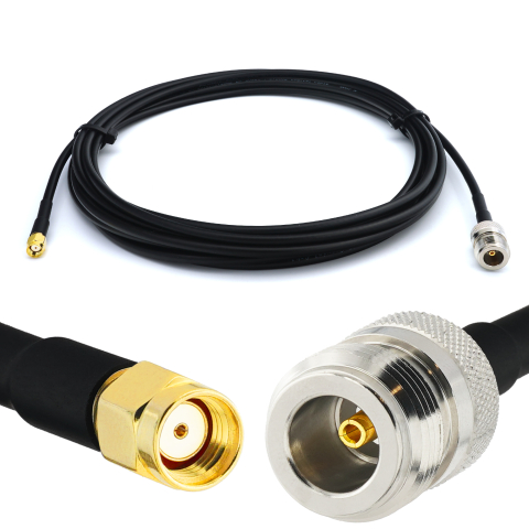RP-SMA maschio a N femmina 10m RG58/U cavo coassiale