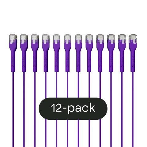 Broadbe cavo patch sottile 5G viola 0.1m 12 pz.