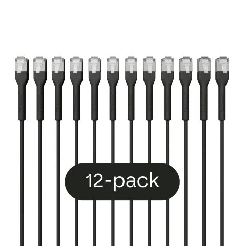 Broadbe cavo patch sottile 10G nero 0.3m 12 pz.