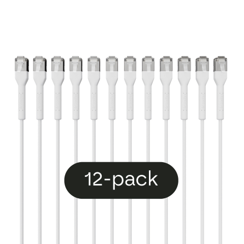 Broadbe cavo patch sottile 10G bianco 1m 12 pz.