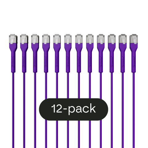 Broadbe cavo patch sottile 10G viola 1m 12 pz.