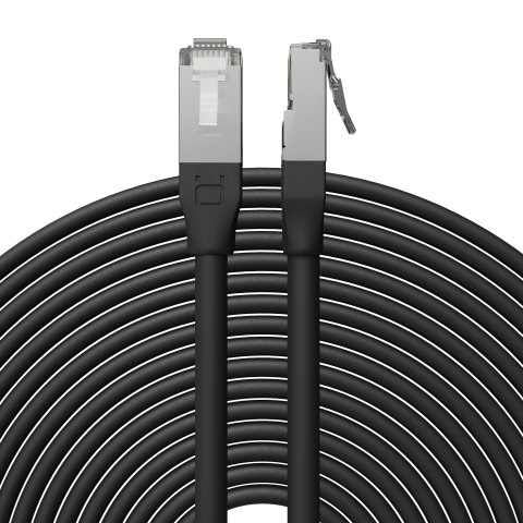 Broadbe Cavo patch Ethernet 10G da esterno, Nero, 8m