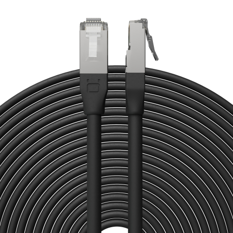 Broadbe Cavo patch Ethernet 10G da esterno, Nero, 12m