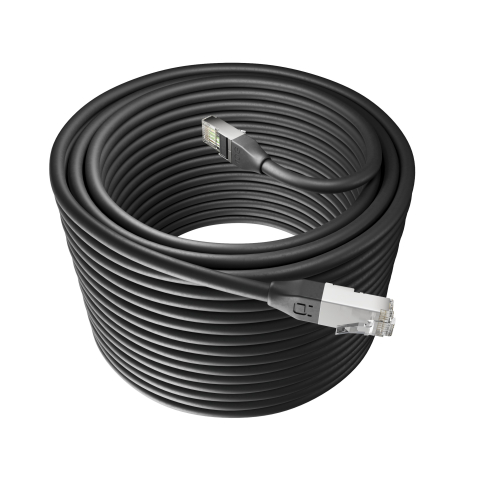 Broadbe Cavo patch Ethernet 10G da esterno, Nero, 30m