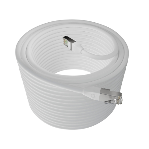 Broadbe Cavo patch Ethernet 10G da esterno, Bianco, 30m